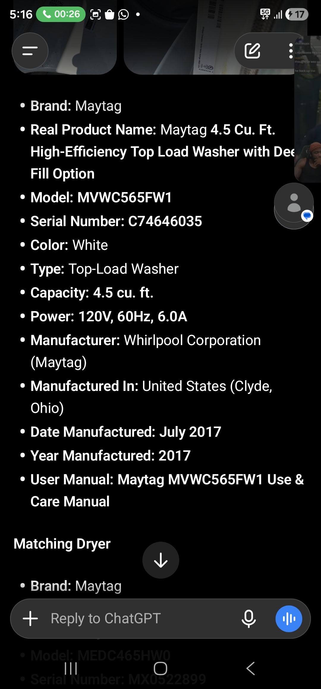 Maytag Washer And Electroc Dryer Set