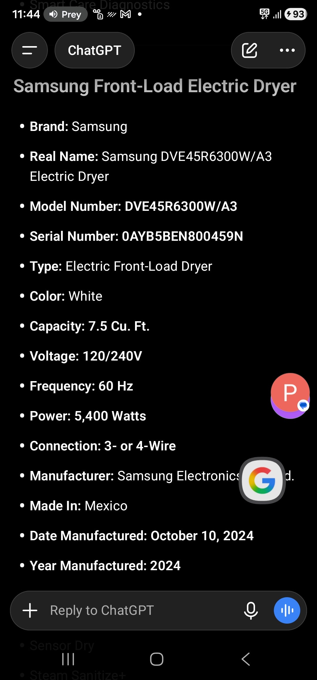 Samsung Frontload  Washer And Electric