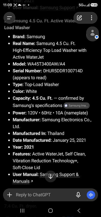 Samsung Washer & Dryer Set