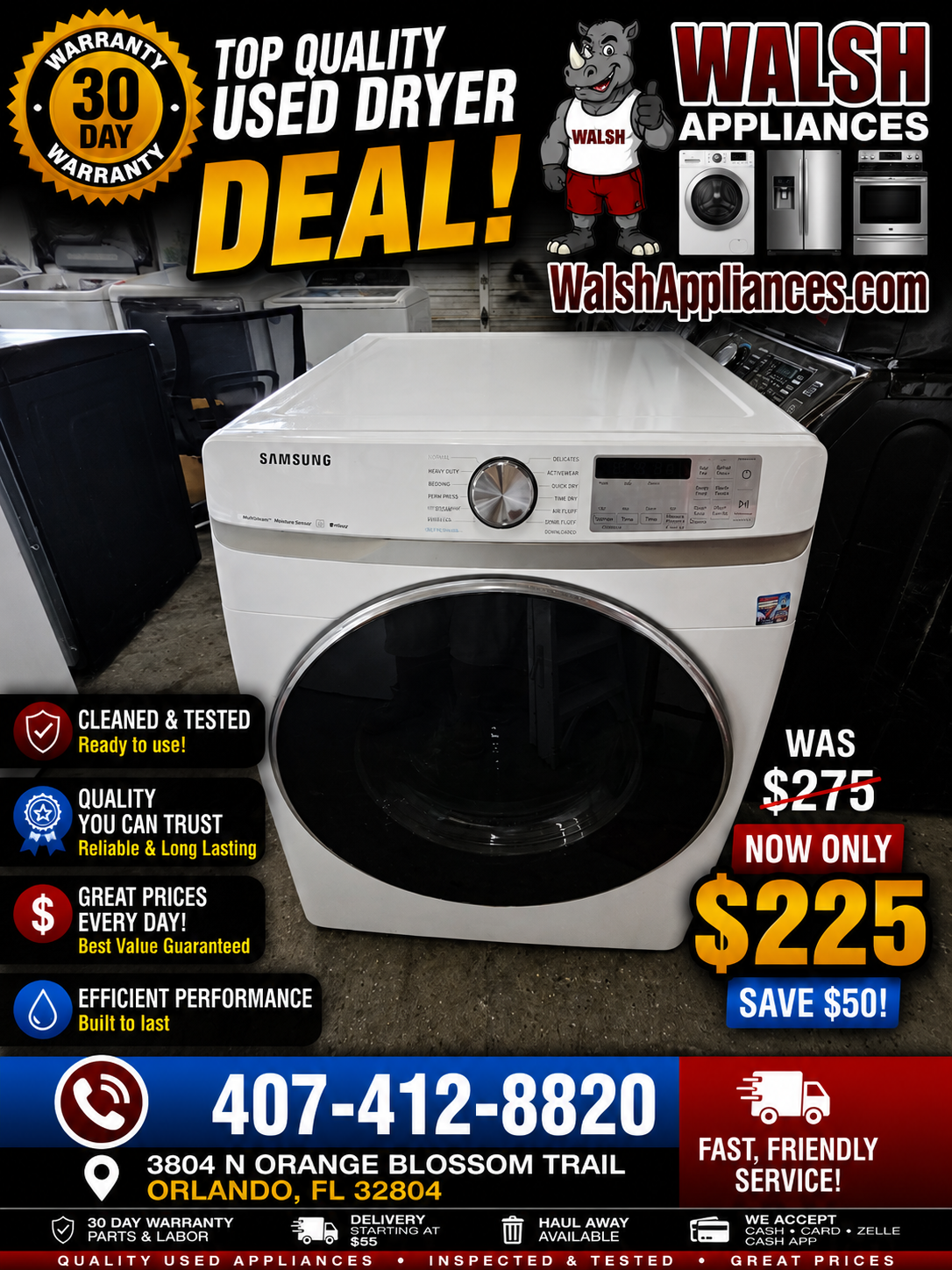 Samsung 7.4 cu. ft. Electric Dryer with Sensor Dry