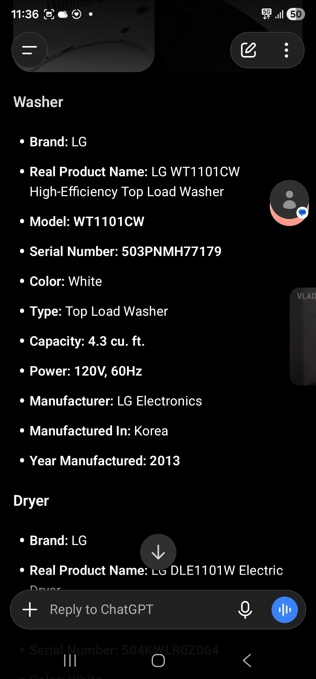 Lg Washer And Electric Dryer Set