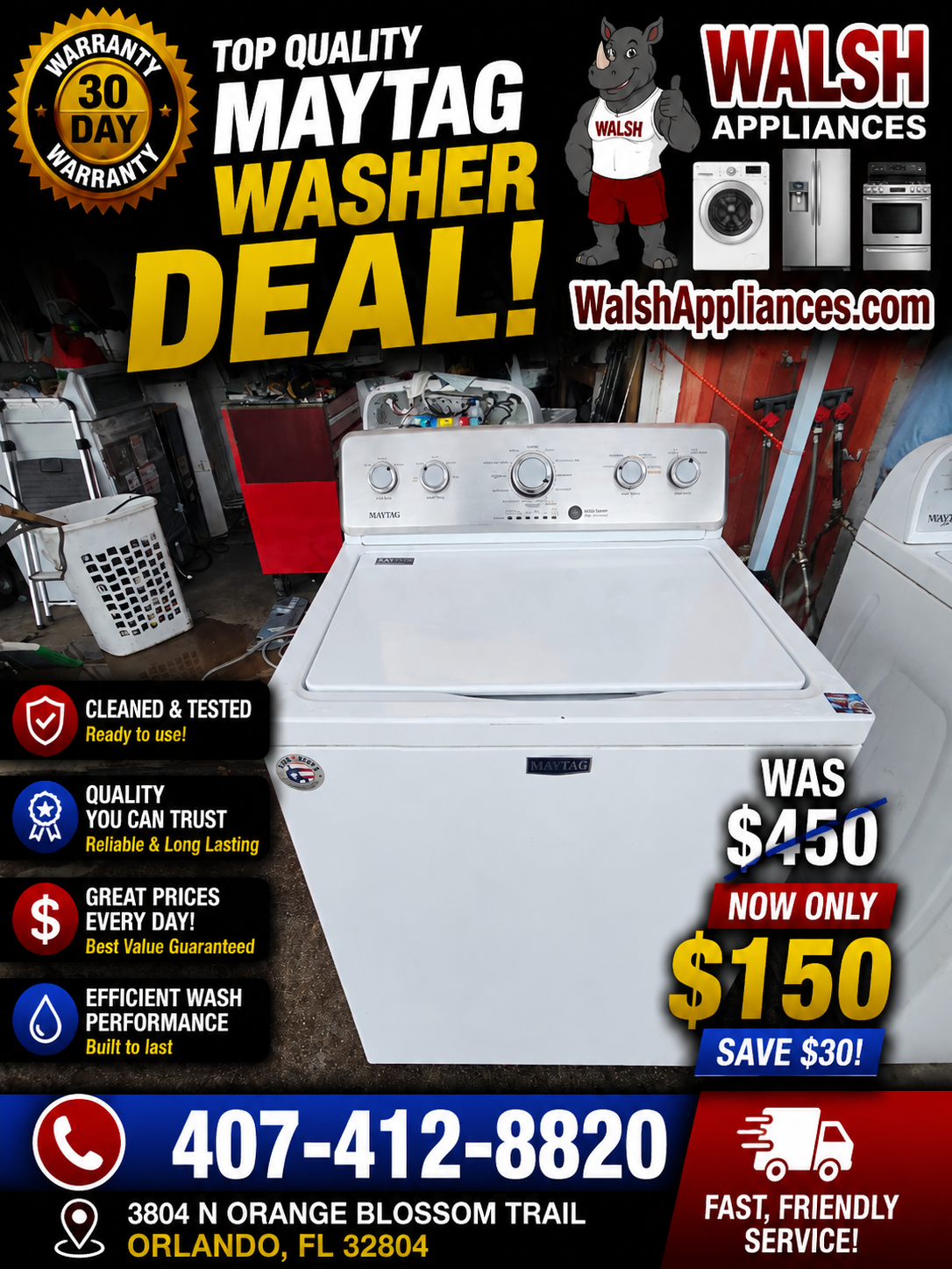 Maytag Top Load Washer with Deep Fill Option