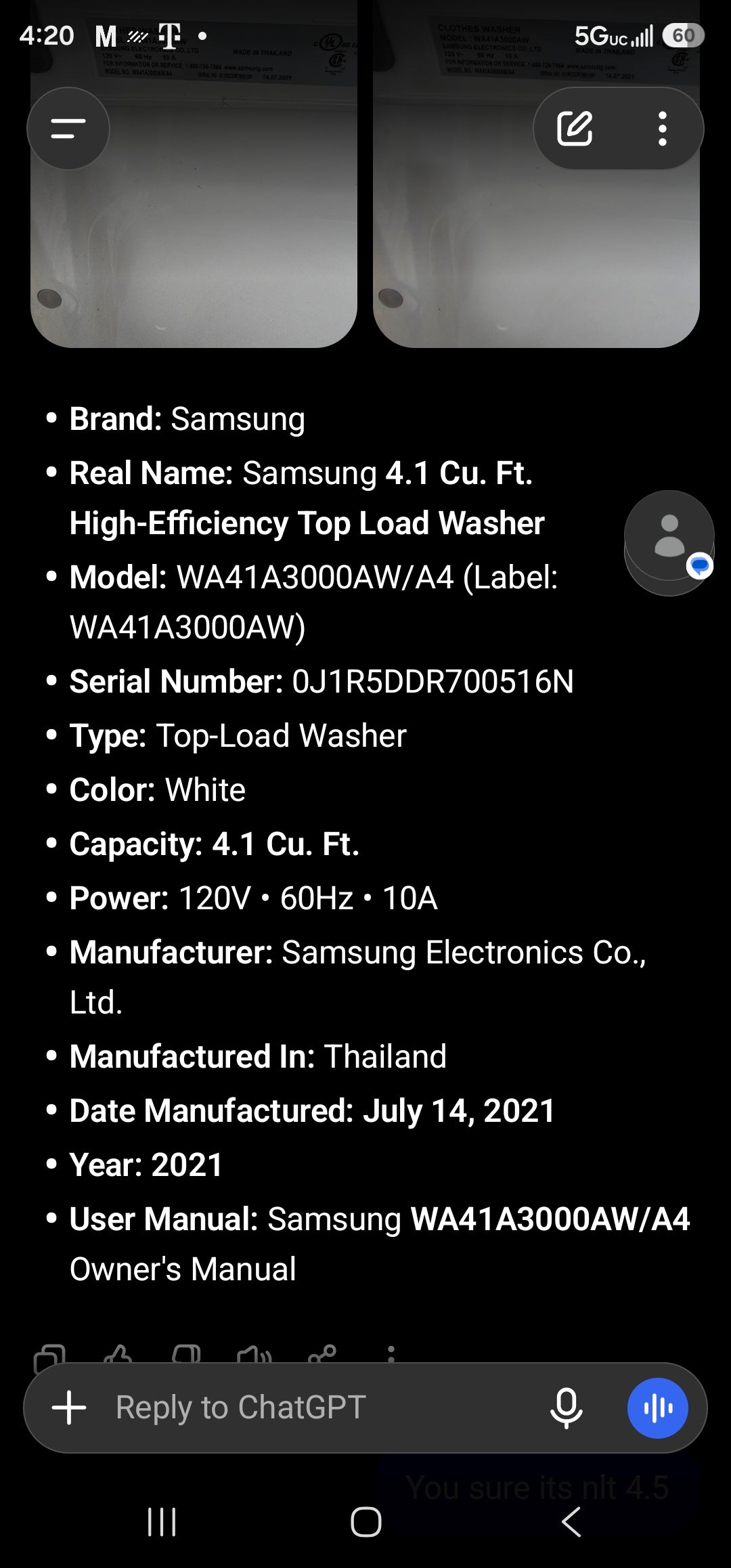 Samsung 4.1 Cu. Ft. High-Efficiency Top Load Washer