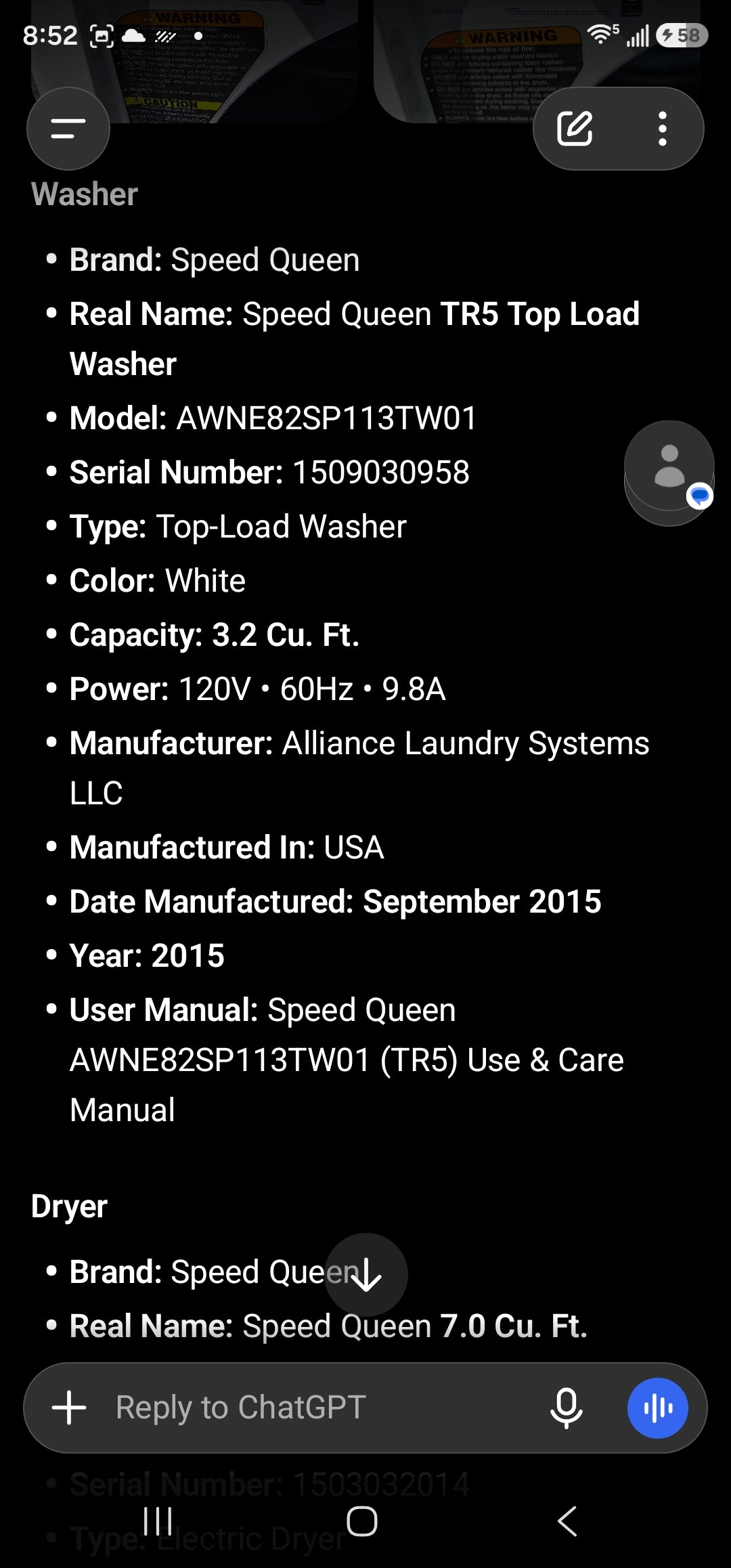 Speed Washer And Electric Dryer