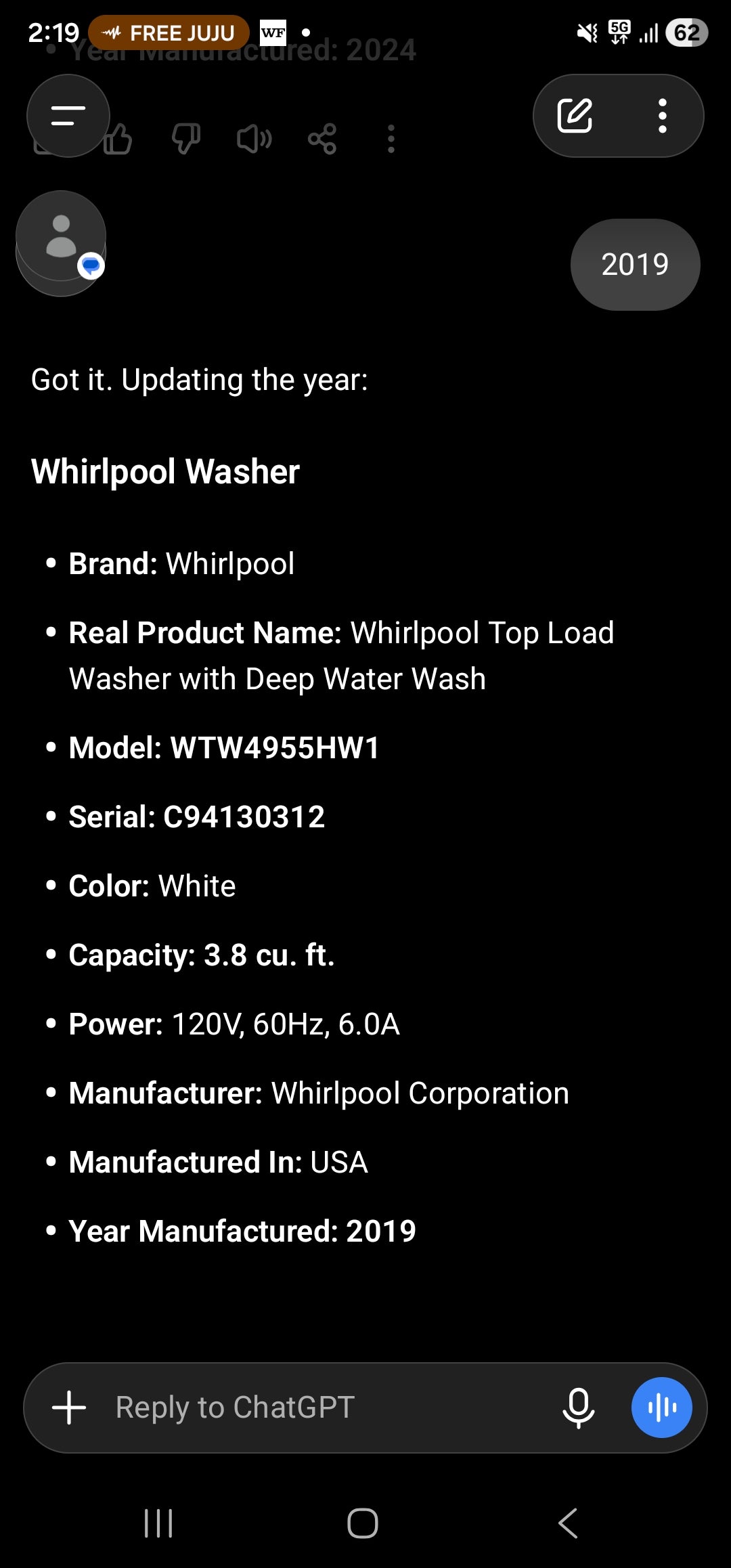 Whirlpool Top Load Washer with Deep Water Wash