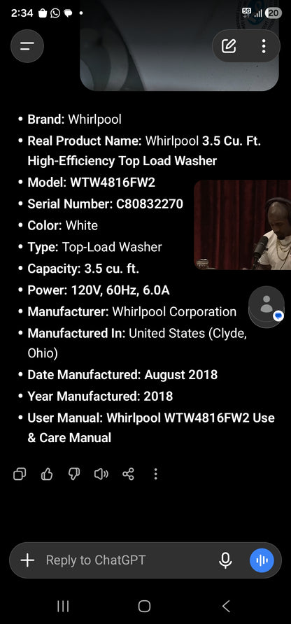 Whirlpool 3.5 Cu. Ft. High-Efficiency Top Load Washer