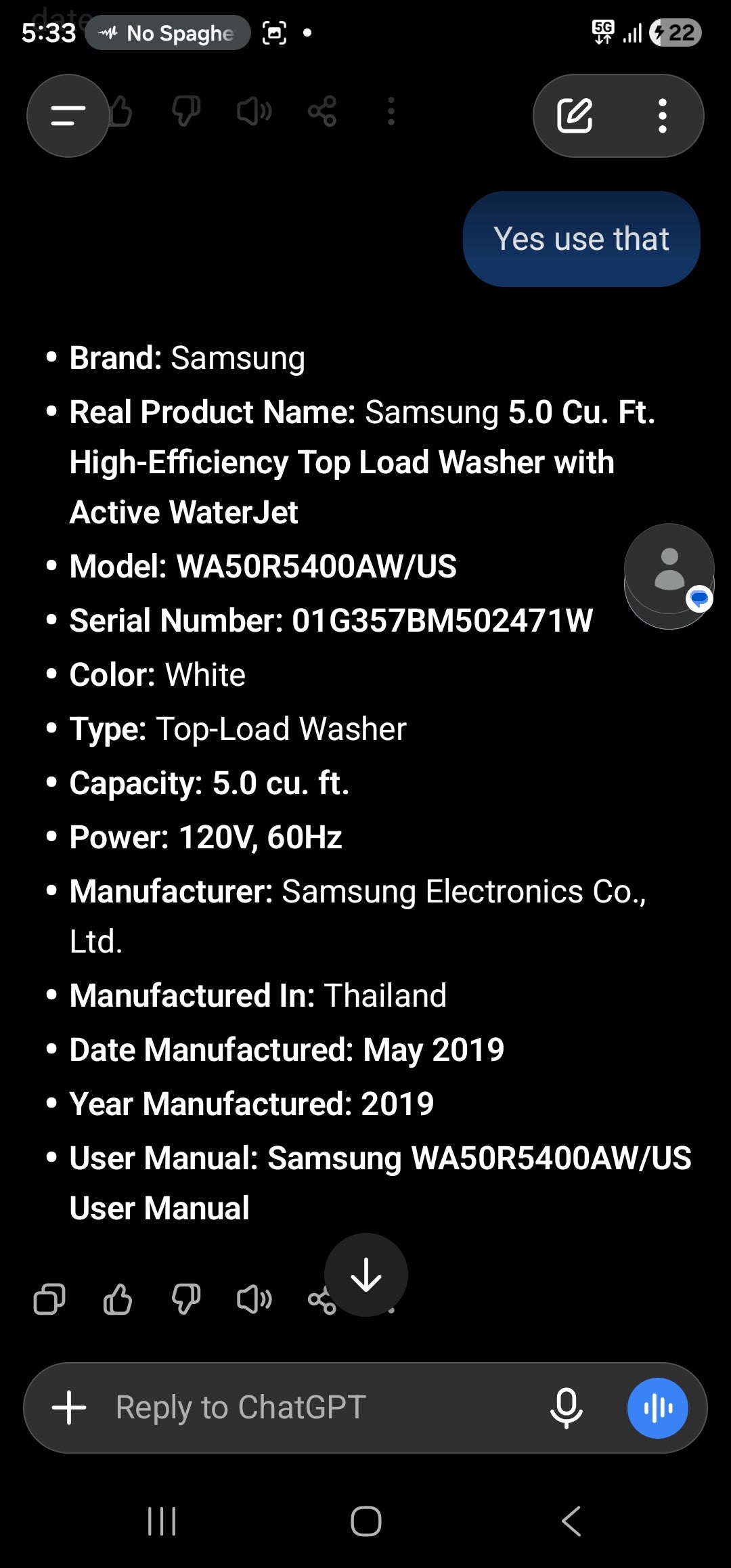Samsung Washer And Electric Dryer Set