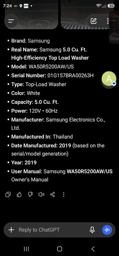 Samsung 5.0 Cu. Ft. High-Efficiency Top Load Washer
