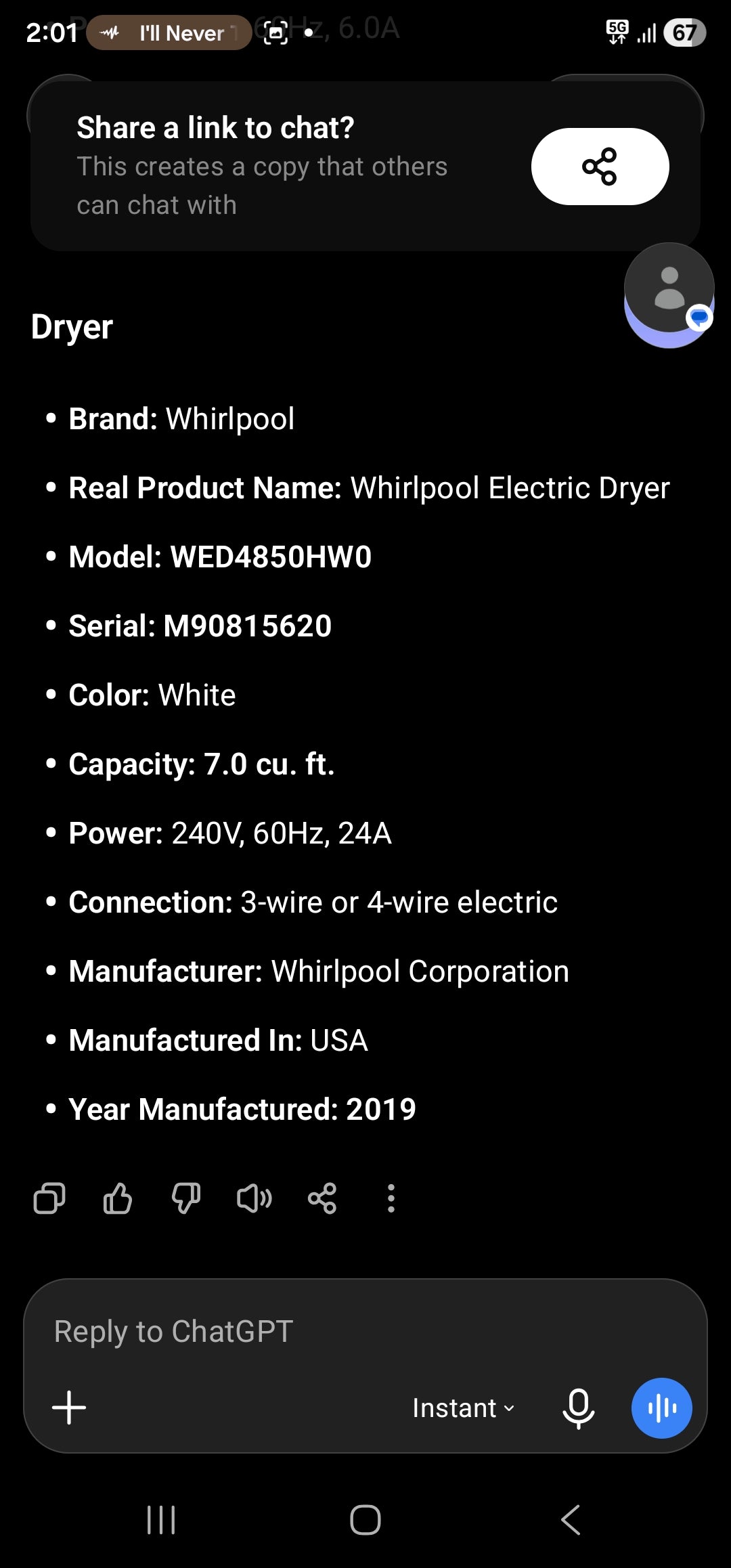 Whirlpool Electric Dryer