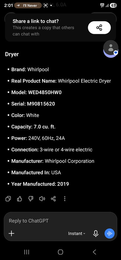 Whirlpool Electric Dryer