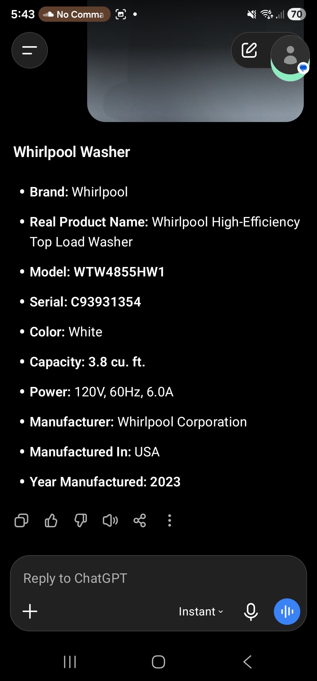 Whirlpool High-Efficiency Top Load Washer