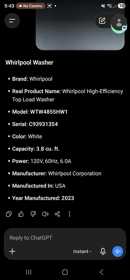 Whirlpool High-Efficiency Top Load Washer