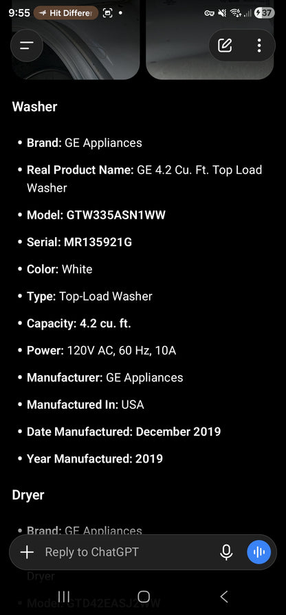 Ge Washer And Electric Dryer