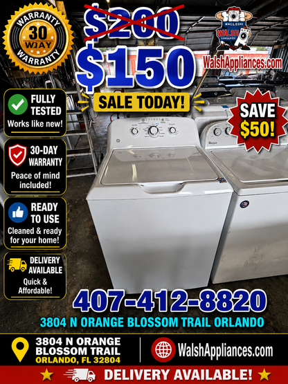 GE HTW240ASK6WS Top-Load Washer
