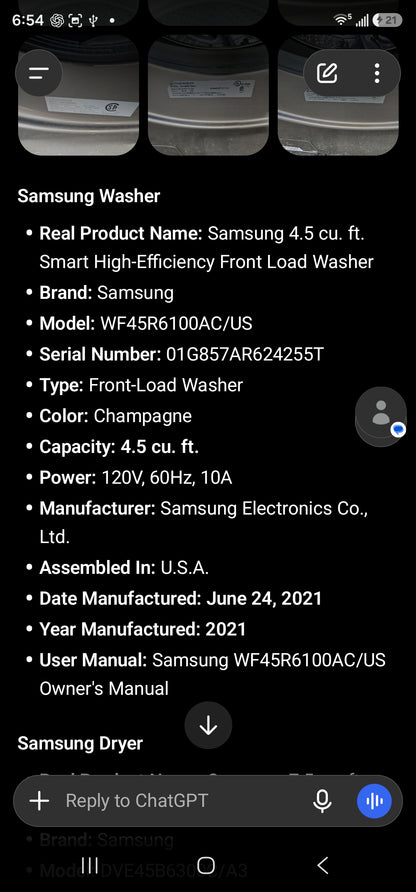 Samsung 4.5 cu. ft. Smart High-Efficiency Front Load Washer