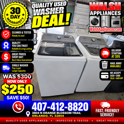 Samsung 5.4 Cu. Ft. High-Efficiency Top Load Washer with Active WaterJet