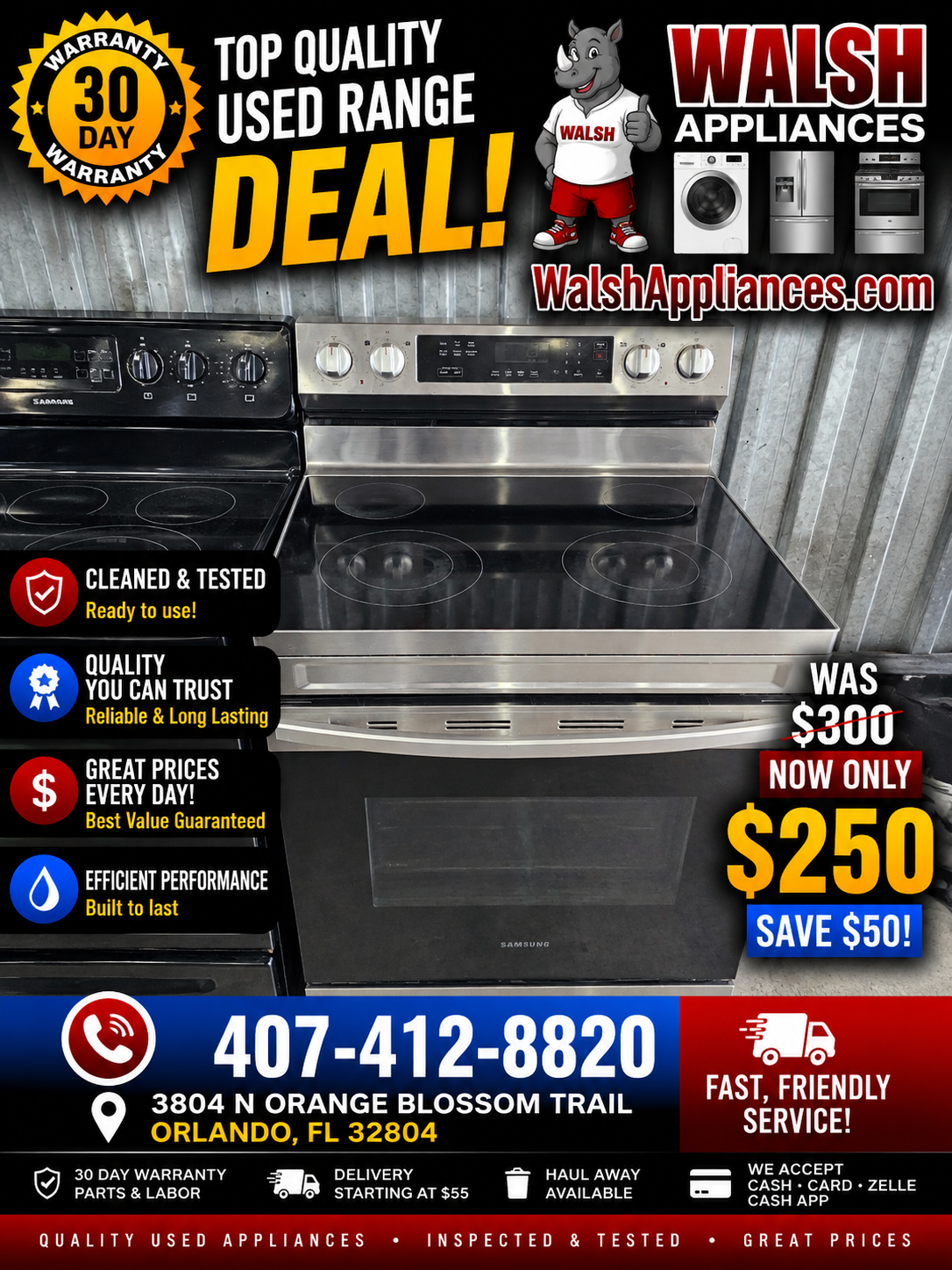 Samsung NE63A6311SS Smart Freestanding Electric Range