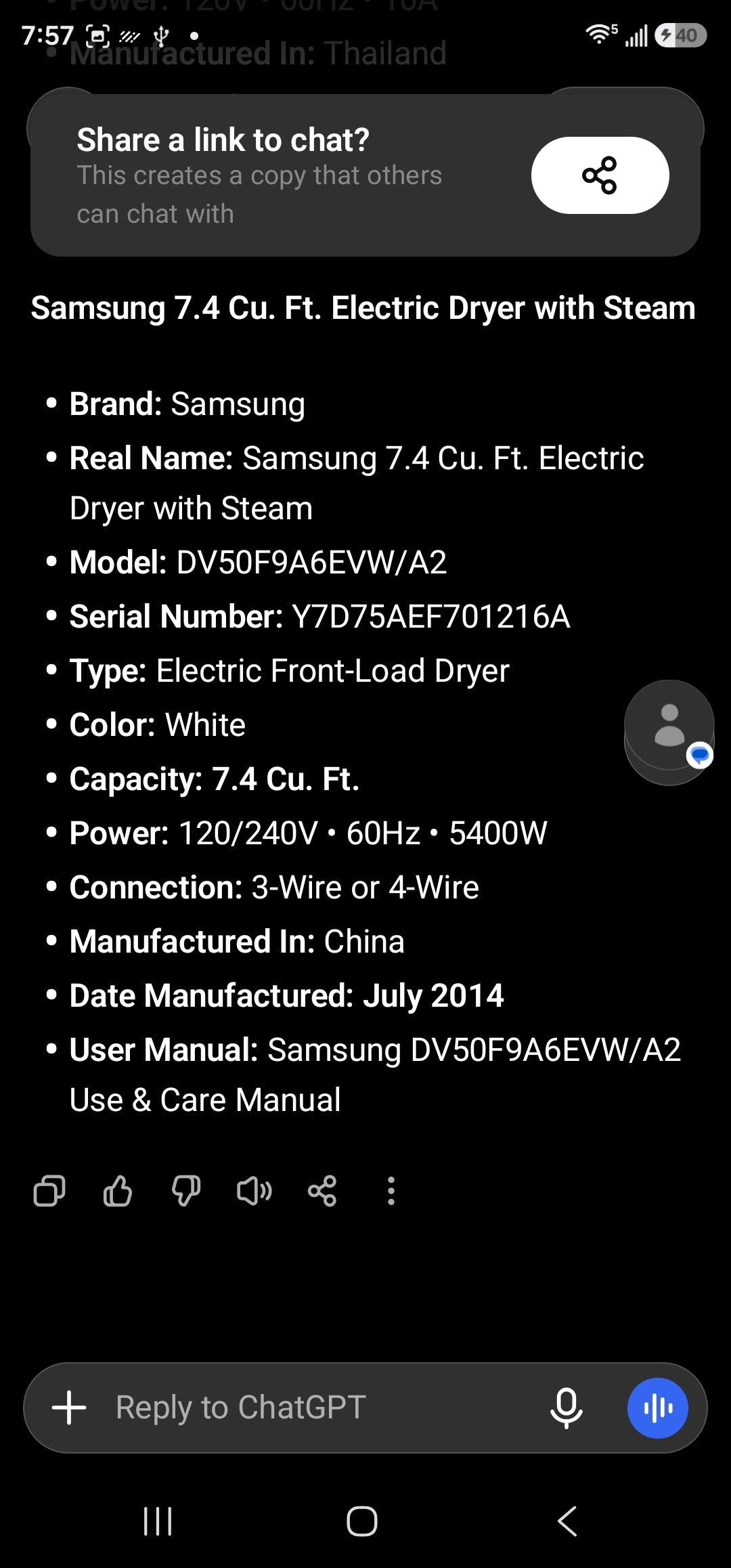 Samaung Washer And Electric Set
