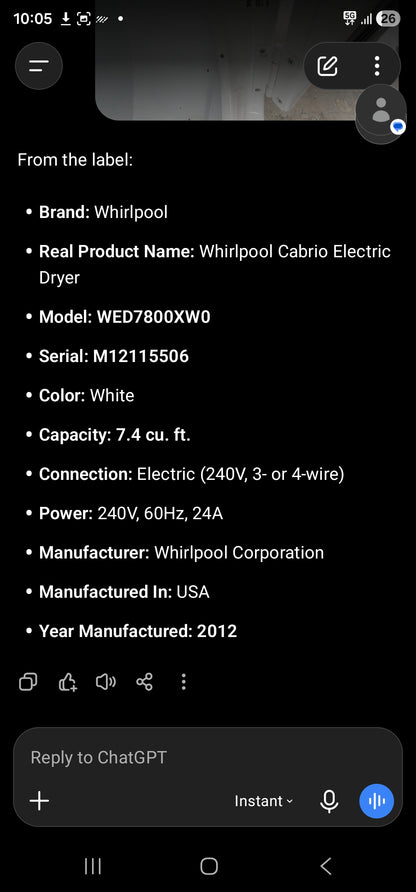 Whirlpool Cabrio Electric Dryer
