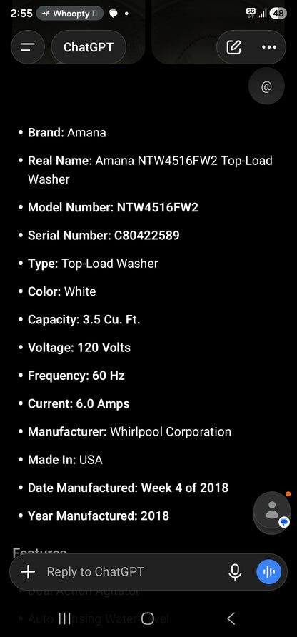 Amana NTW4516FW2 Top-Load Washer