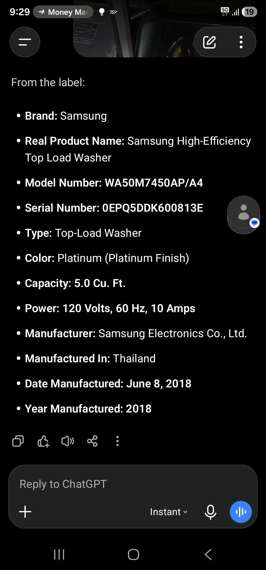 Samsung High-Efficiency Top Load Washer