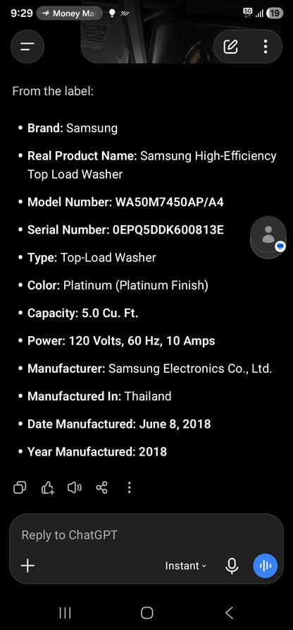 Samsung High-Efficiency Top Load Washer