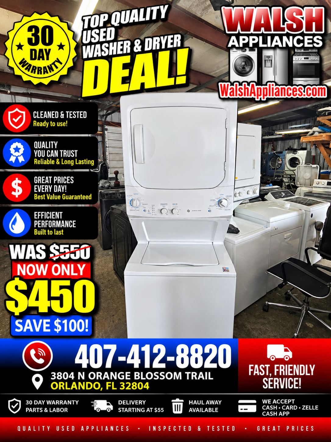 GE Unitized Spacemaker Electric Laundry Center (Washer & Electric Dryer)