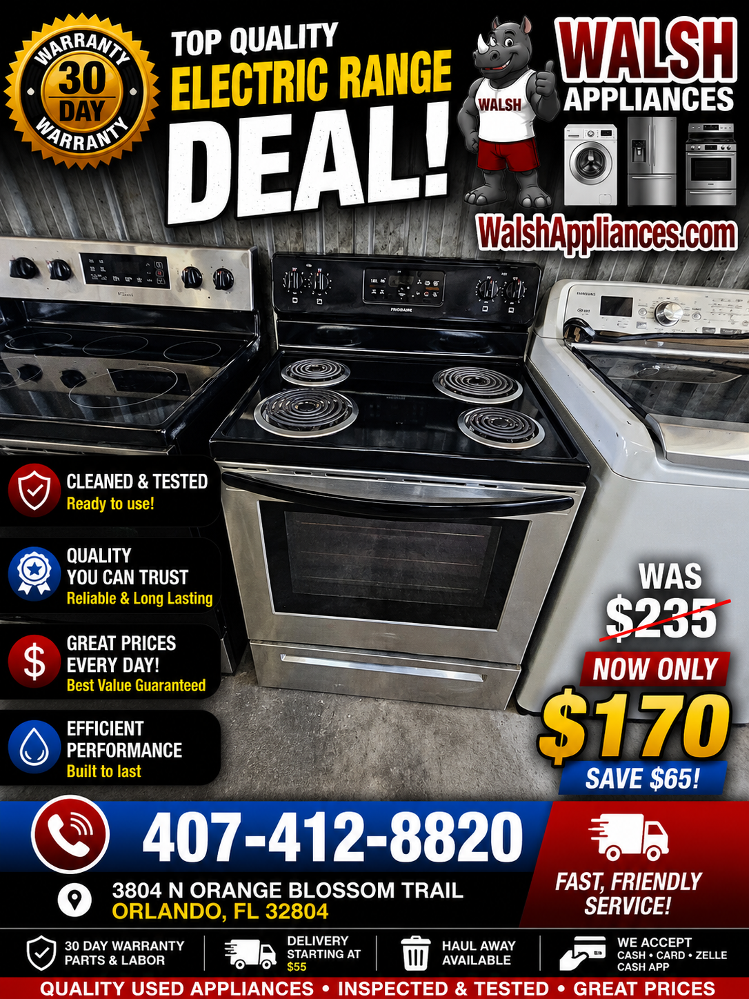 Frigidaire 30" Freestanding Electric Range