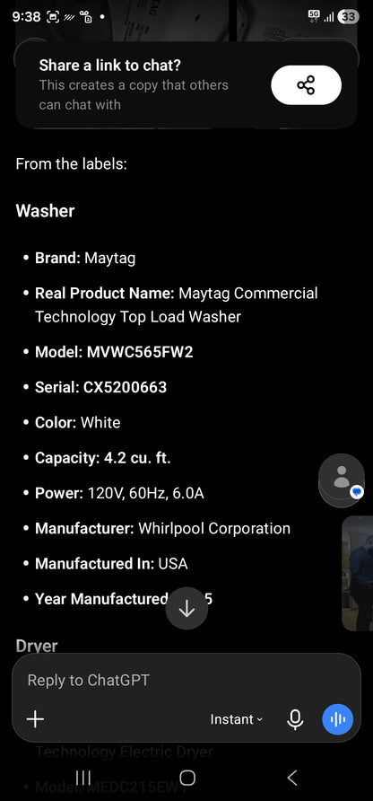 Maytag Washer And Electric Dryer Set