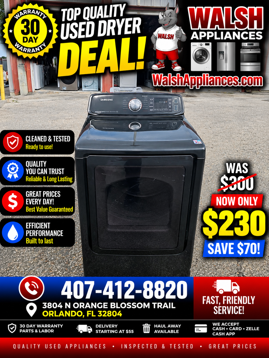 Samsung 7.4 cu. ft. Electric Dryer with Steam Sanitize+