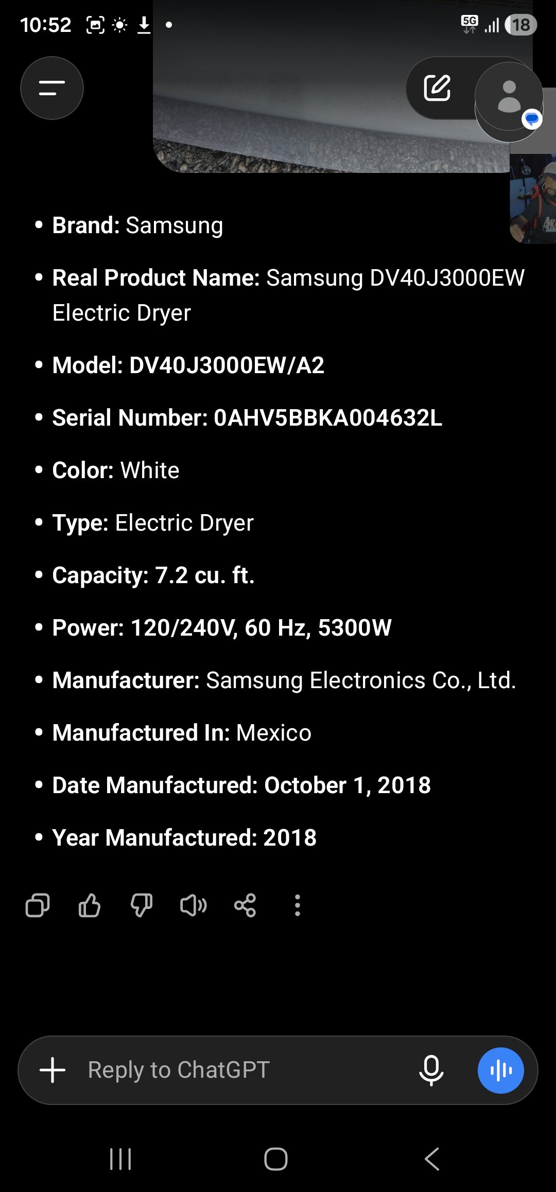 Samsung DV40J3000EW Electric Dryer