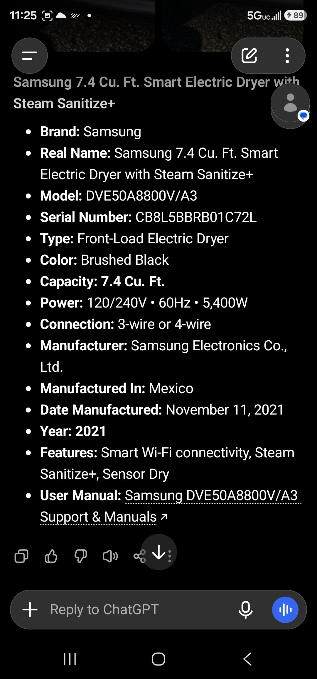 Samsung 7.4 Cu. Ft. Smart Electric Dryer with Steam Sanitize+