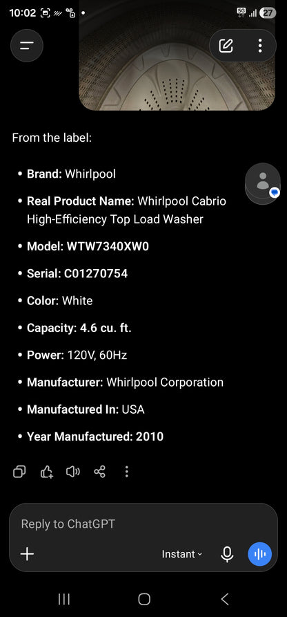 Whirlpool Cabrio High-Efficiency Top Load Washer